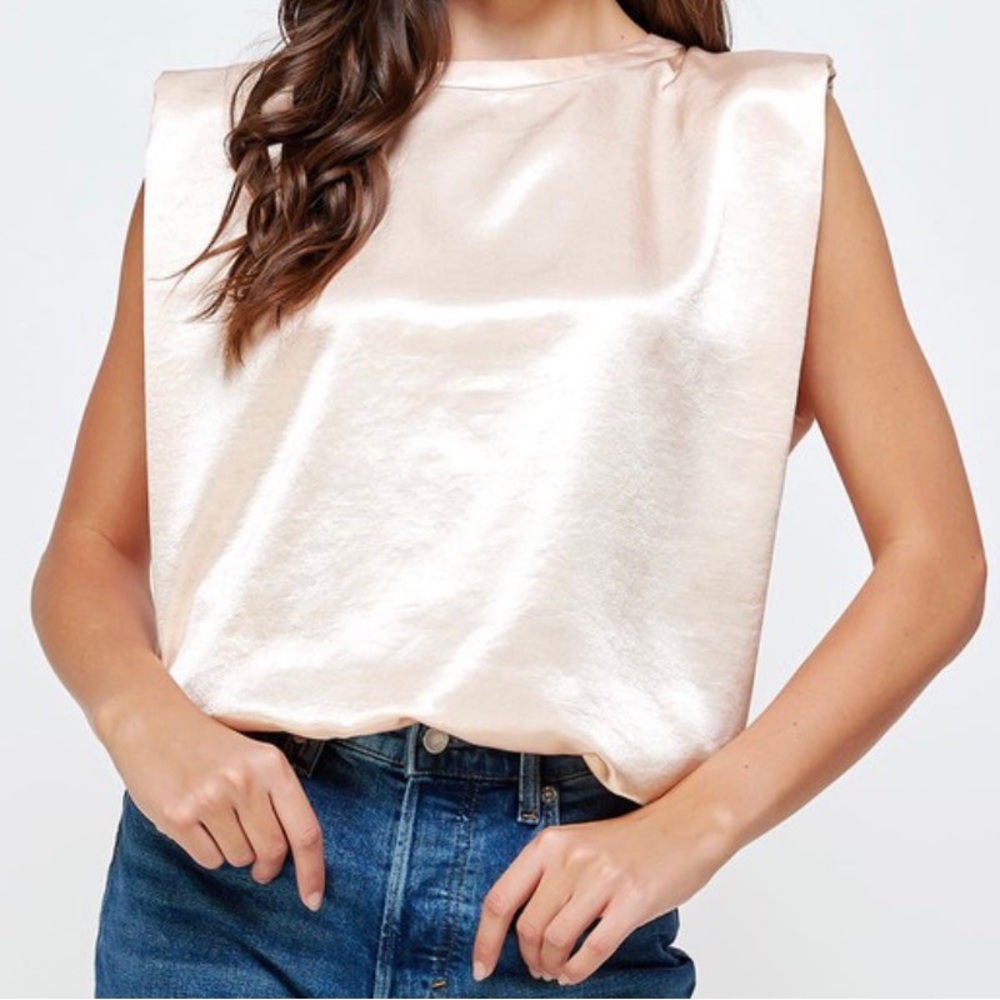 Champagne Shoulder Padded top